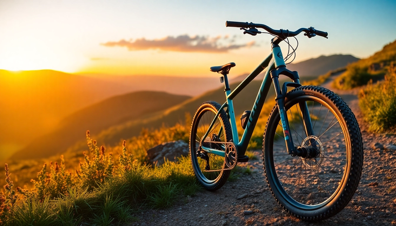 Trek mountain bike navigating rugged trail in lush greenery for outdoor adventure enthusiasts.