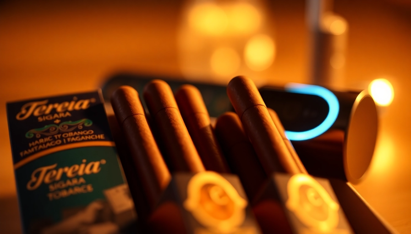 Promotional shot of Terea sigara tobacco sticks being inserted into an IQOS Iluma device, highlighting their quality and design for heated tobacco enthusiasts.