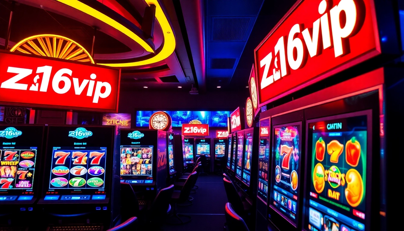 Experience the excitement of z16vip with a dynamic digital casino scene filled with vibrant