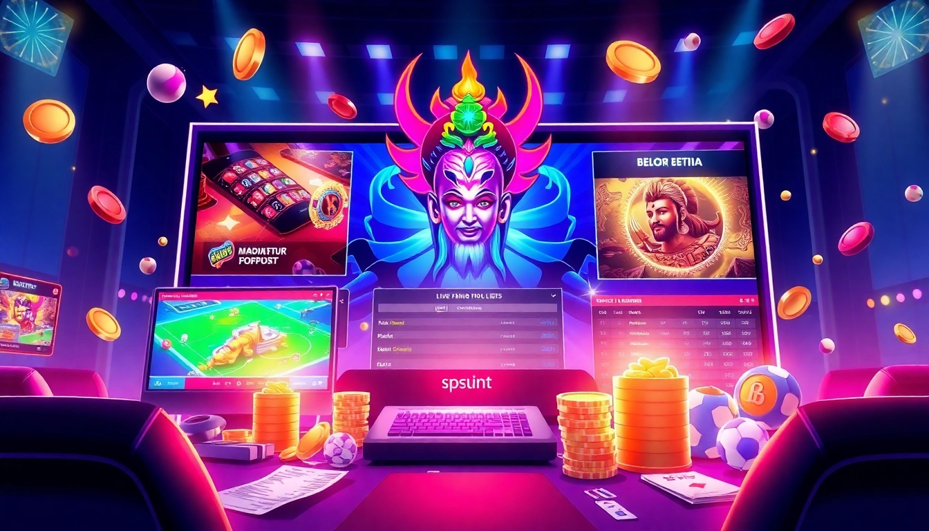Mahadev Book platform displaying live sports betting and casino games with vibrant visuals for user engagement