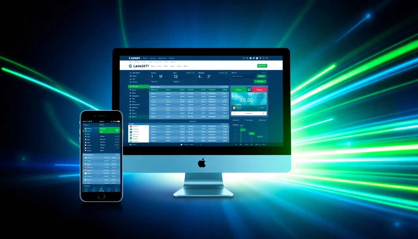 Laser247 betting platform shown on mobile and desktop screens, highlighting ease of use and security features for online betting.