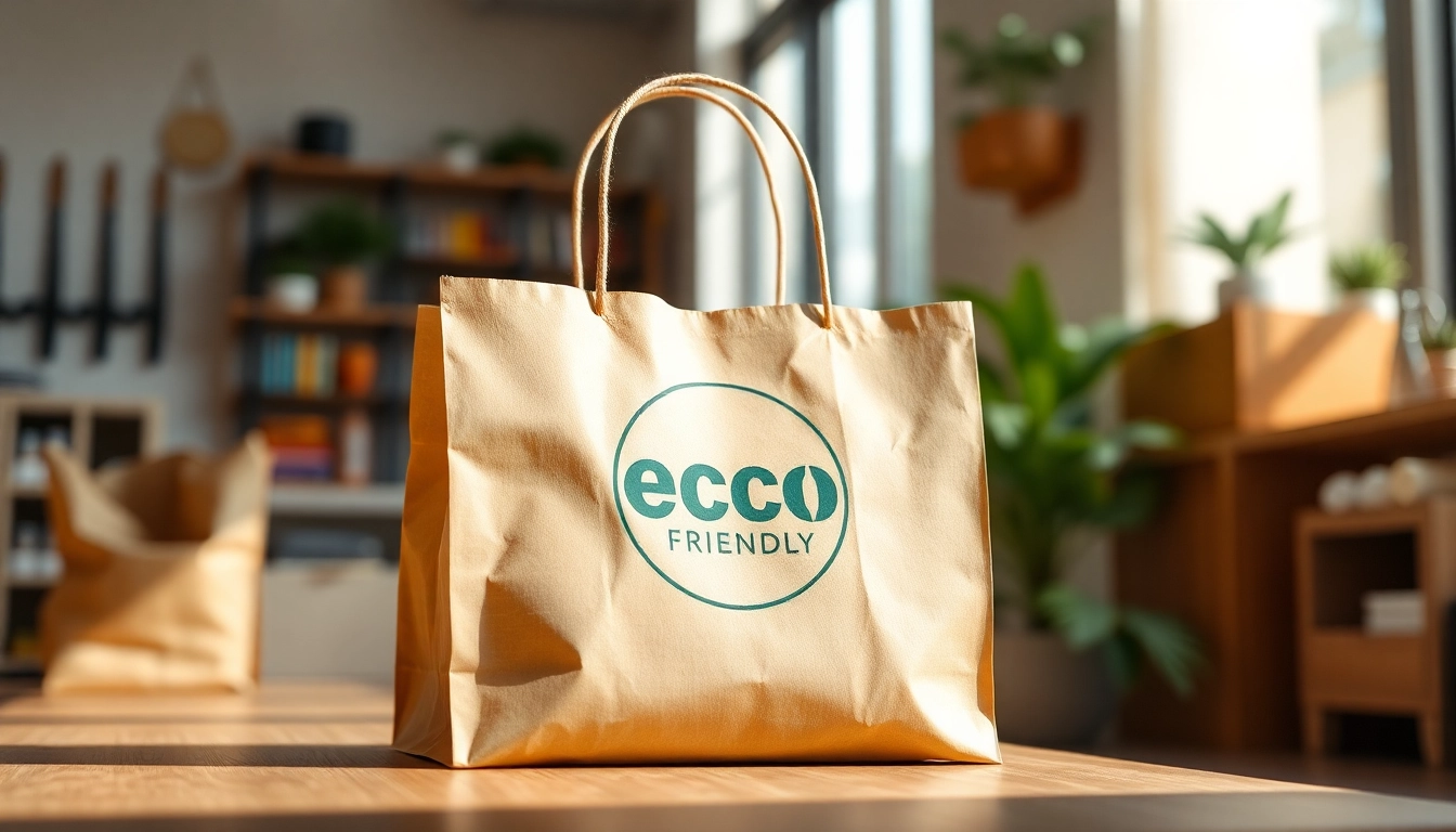 Close-up of a high-quality torba papierowa with eco-friendly design, emphasizing durability and