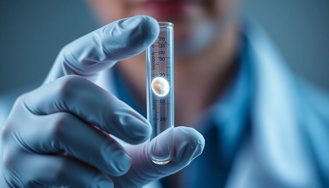 Fecondazione in vitro process with embryo in a lab setting, illustrating advanced reproductive