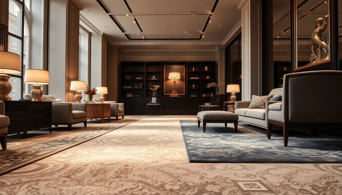 Stylish Tappeti a Milano showcased in a modern showroom with detailed textures and vibrant patterns